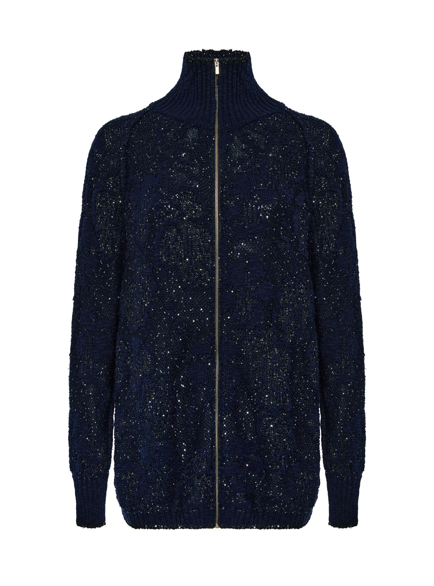 Удлиненный бомбер из фактурного трикотажа, фото 1