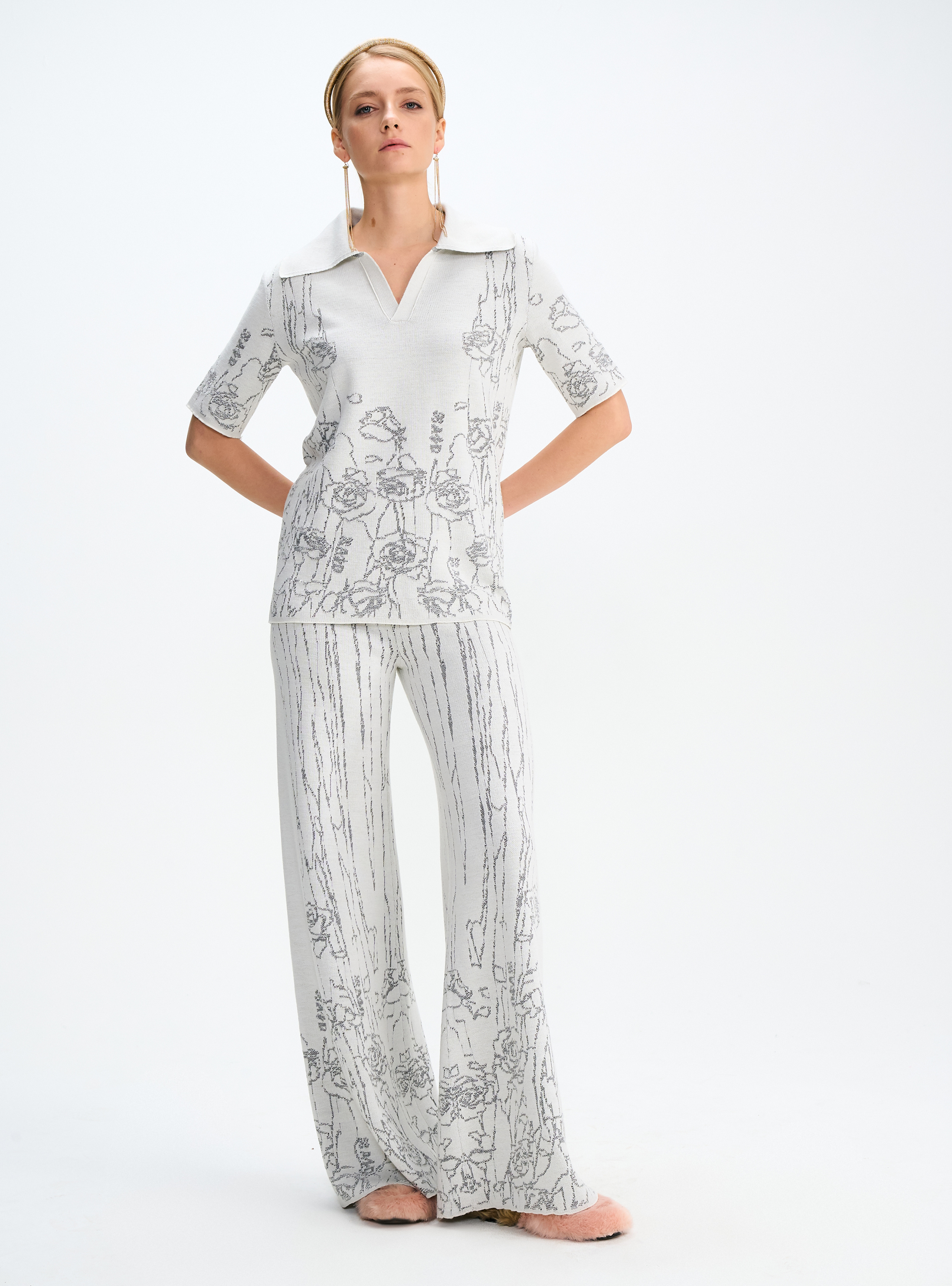 Брюки с цветочным узором (на рост 176), фото 1