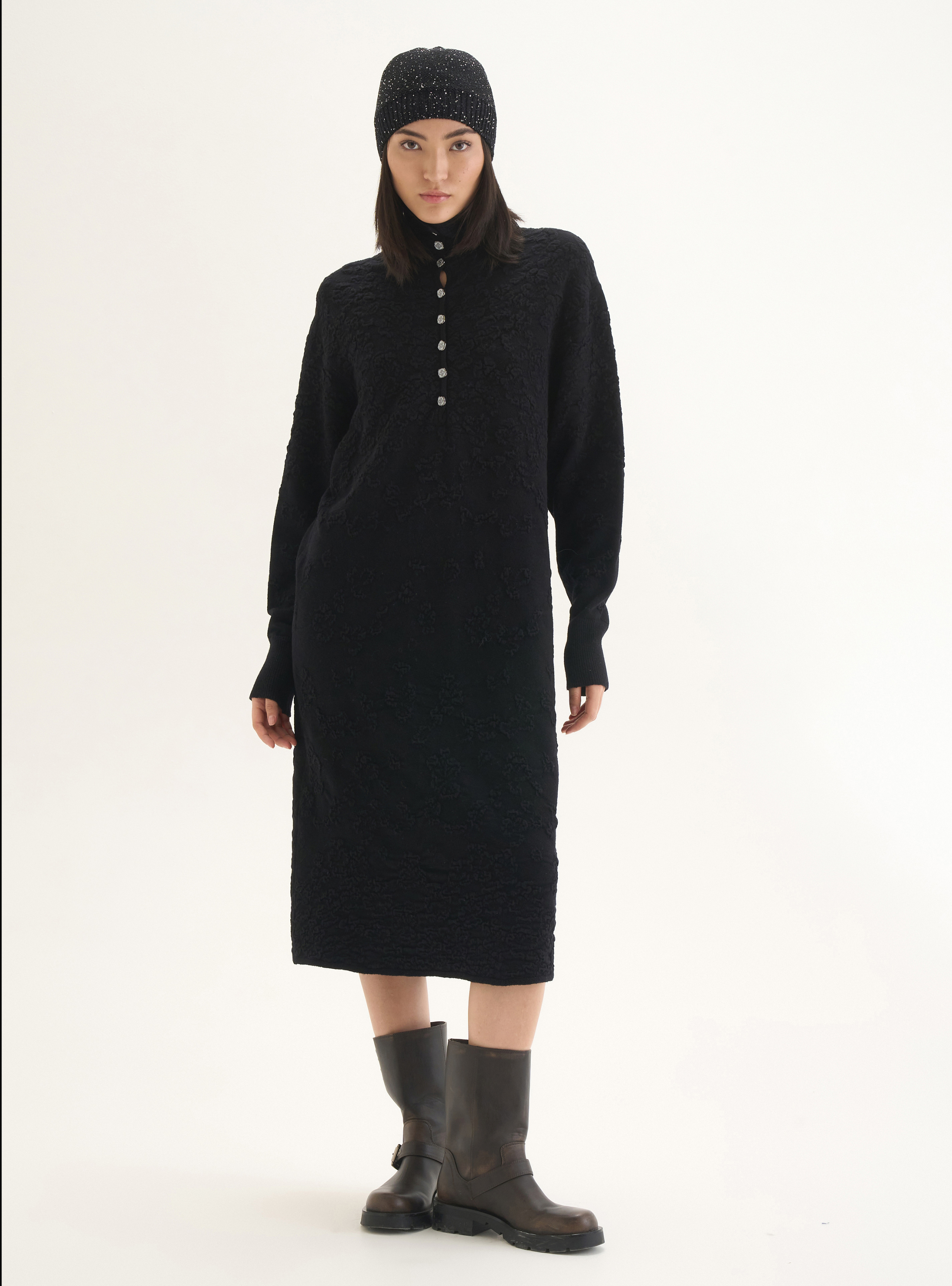 Платье-миди из шерсти с высоким воротником, фото 1 Платье-миди из шерсти с высоким воротником, фото 1