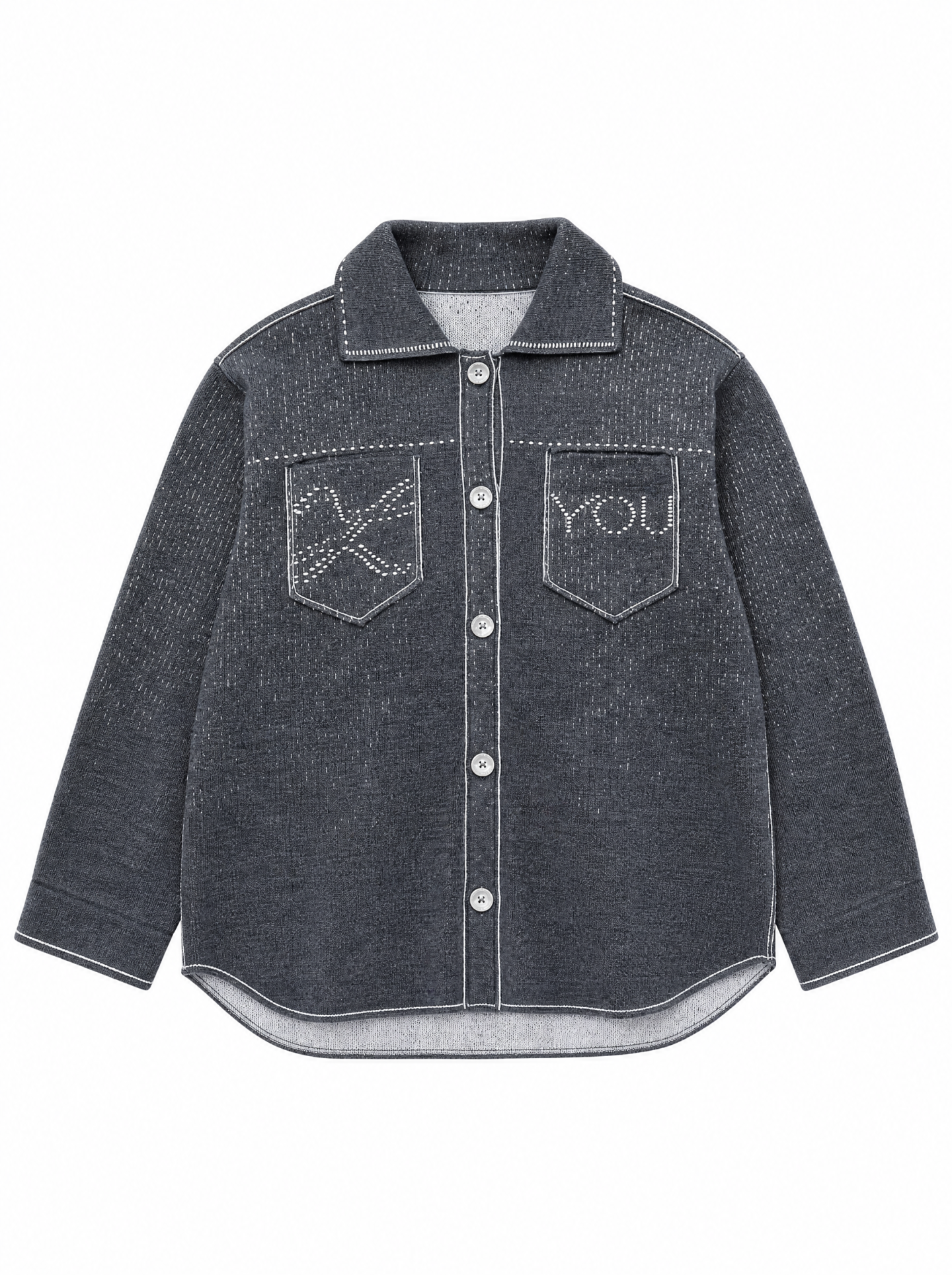Женская серая рубашка свободного силуэта с накладными карманами AND The Brand, фото 5