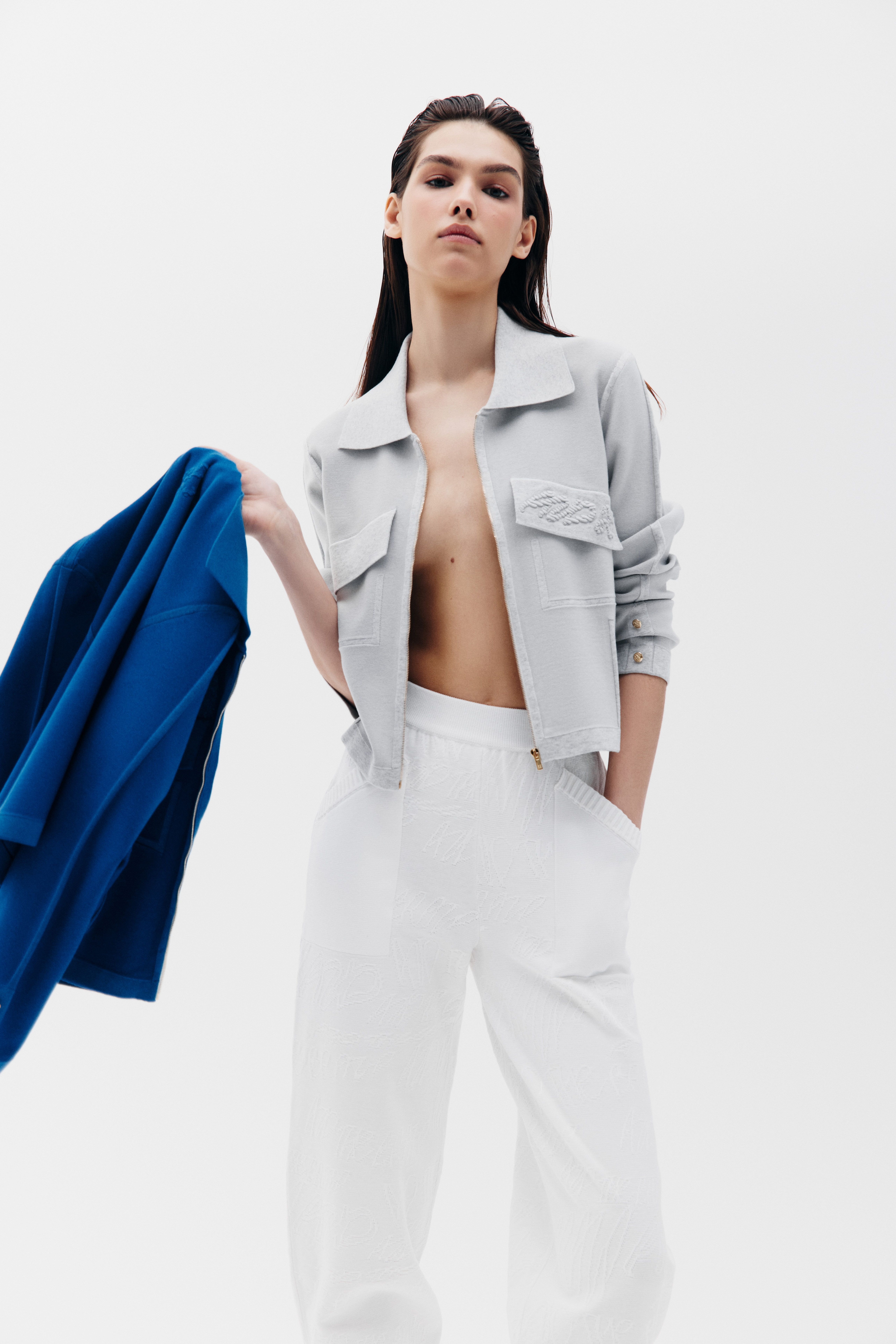 Рубашка укороченная на молнии, фото 1